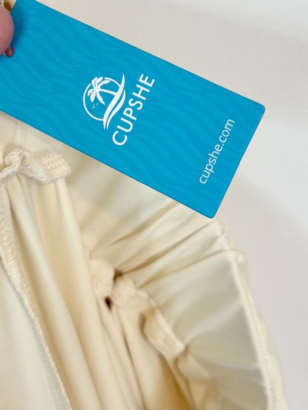 NWT Cupshe Light Yellow Wide Leg Jersey Pants - Size: Small - Picture 4 of 12